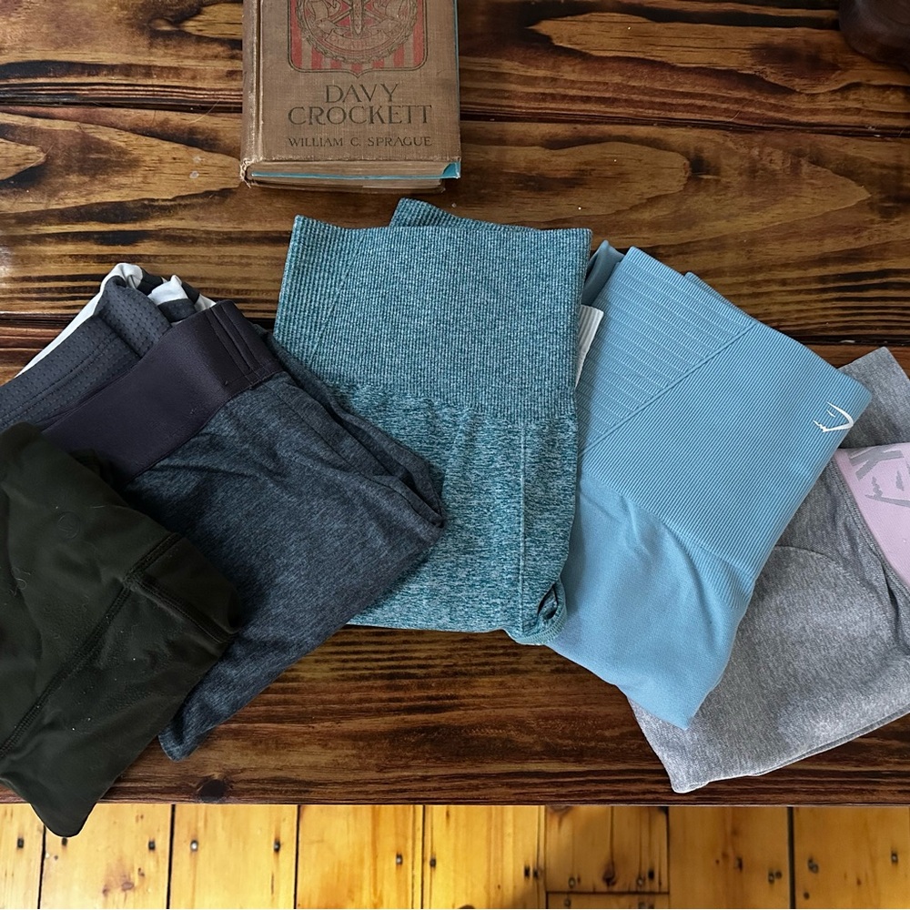 Gymshark Women's Leggings - Blue, Gray, Black